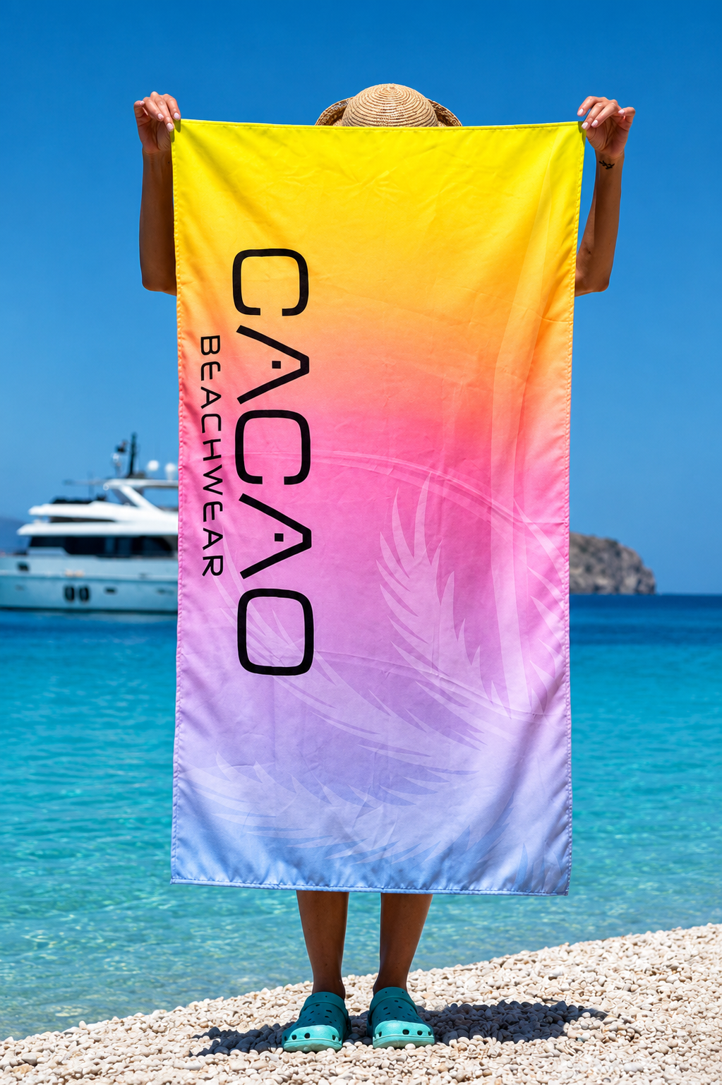 CACAO NanoDry Ultra Strips Beach Towel 75 × 160 cm
