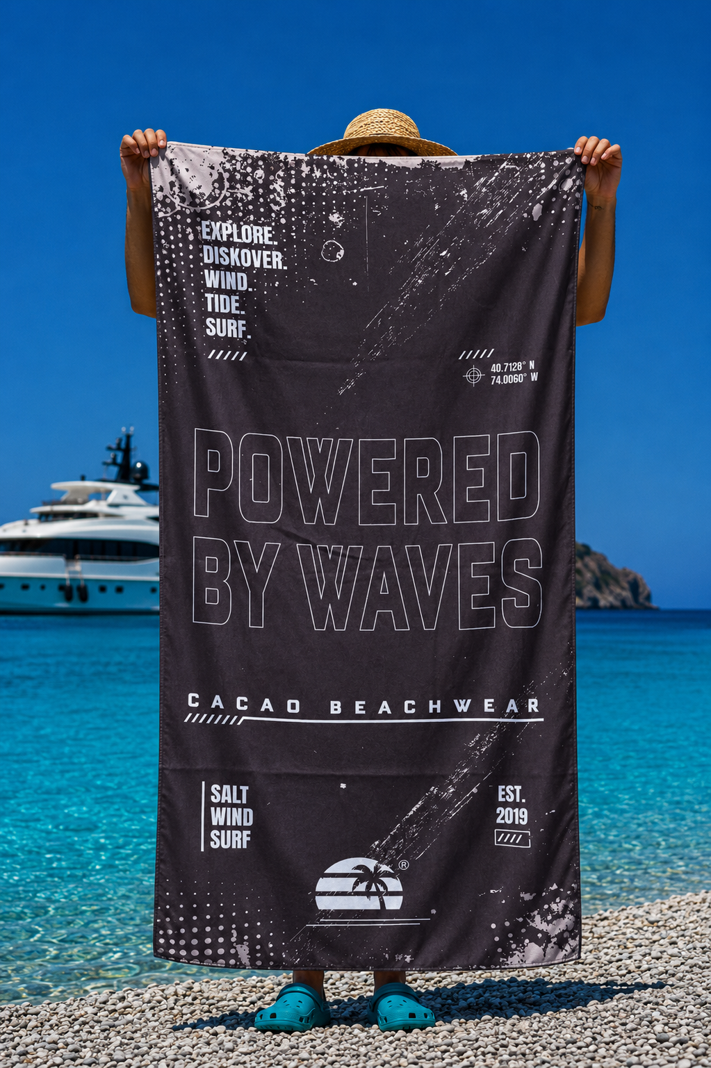 CACAO NanoDry Ultra Yellow Beach Towel 75 × 160 cm