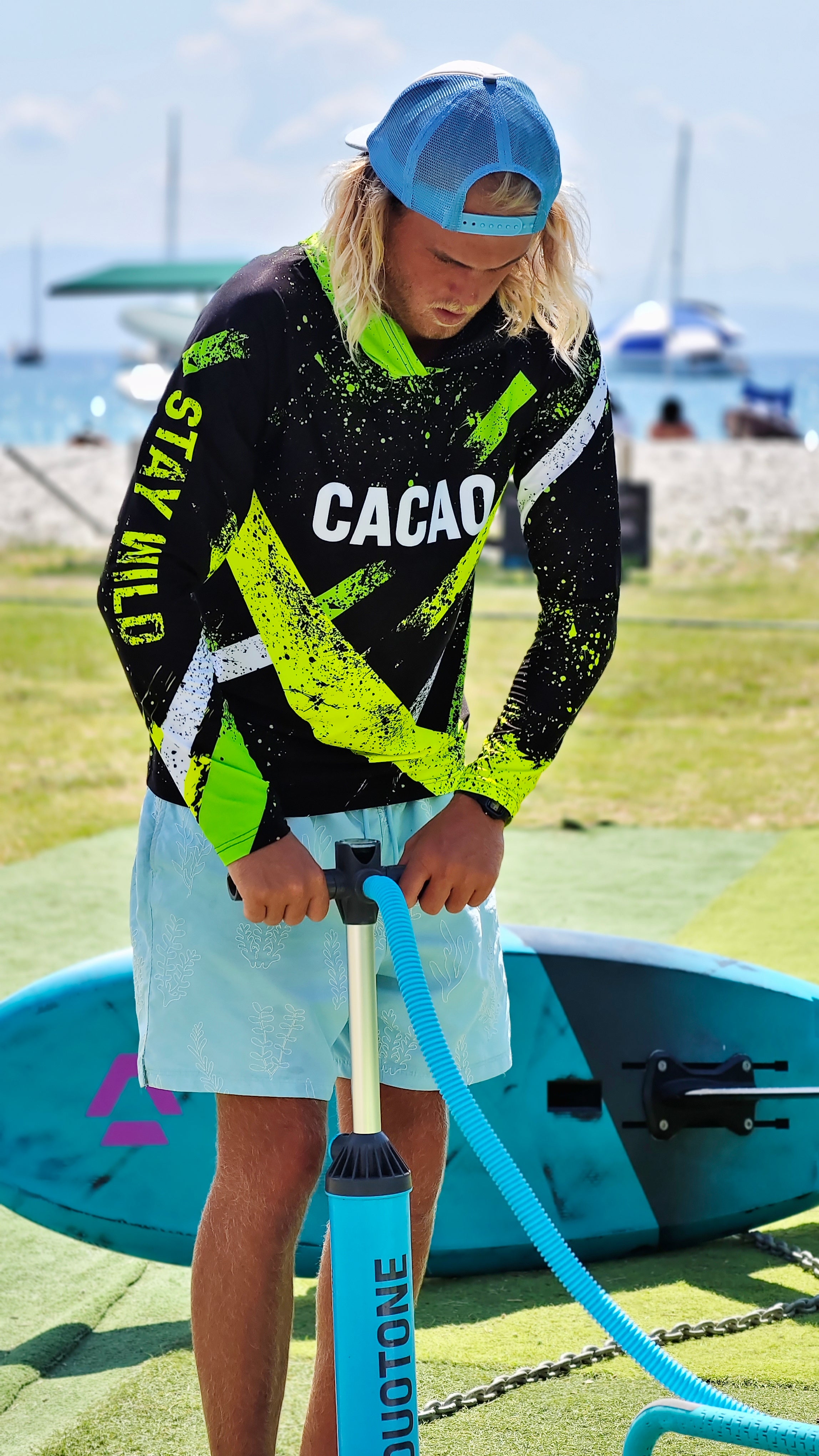 Blue Spirit Coral men's rashguard CACAO Beachwear™️ with UV
