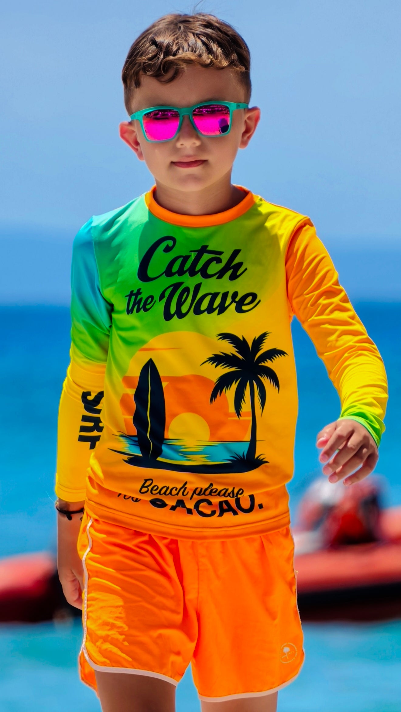 Sunset Sense Children's Rashguard – CACAO Beachwear™ with UV Protection