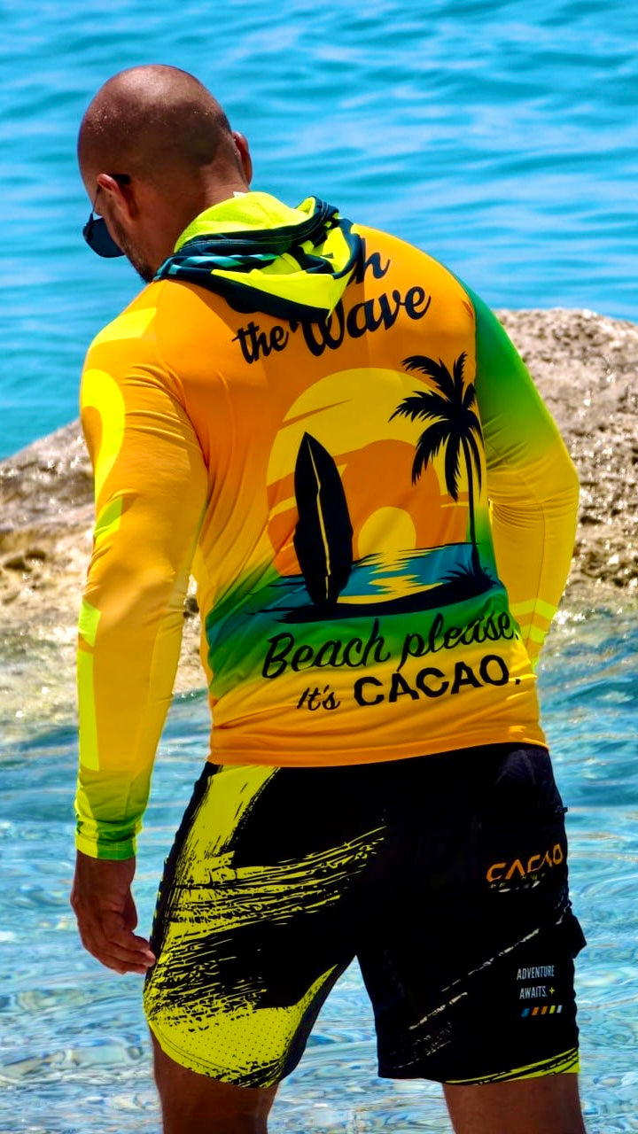 Sunset Sense men’s rashguard CACAO Beachwear™️ with UV Protection