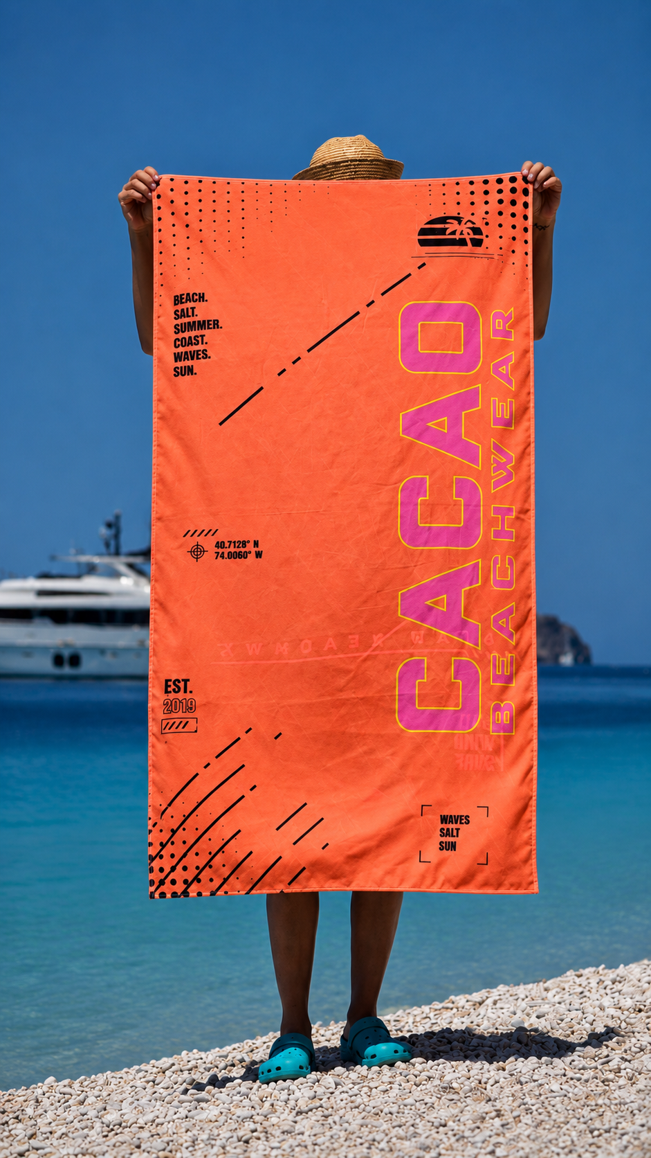 CACAO NanoDry Ultra Carrot Beach Towel 75 × 160 cm